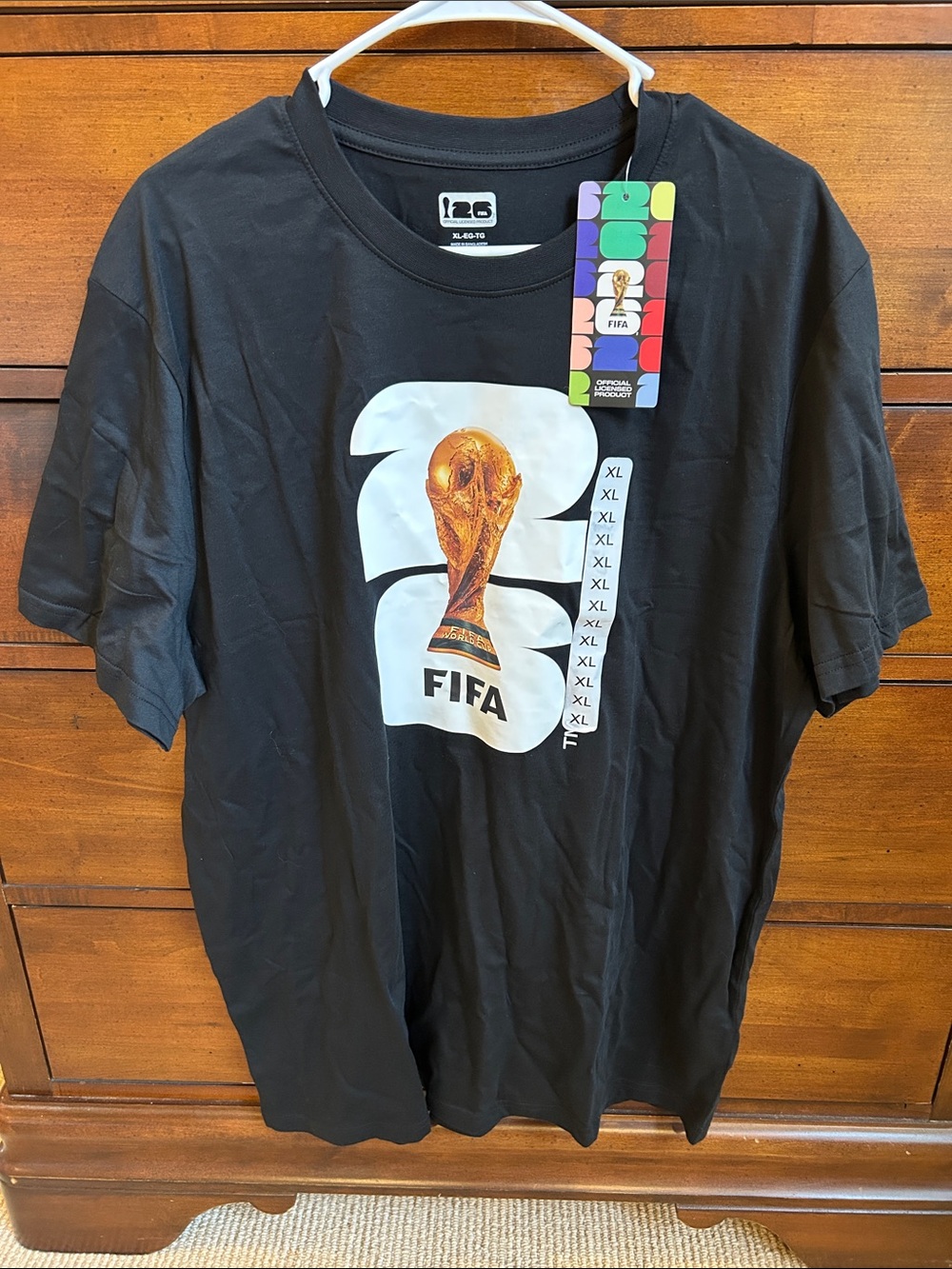 New Men’s FIFA World Cup 2026 Black T-shirt Size XL